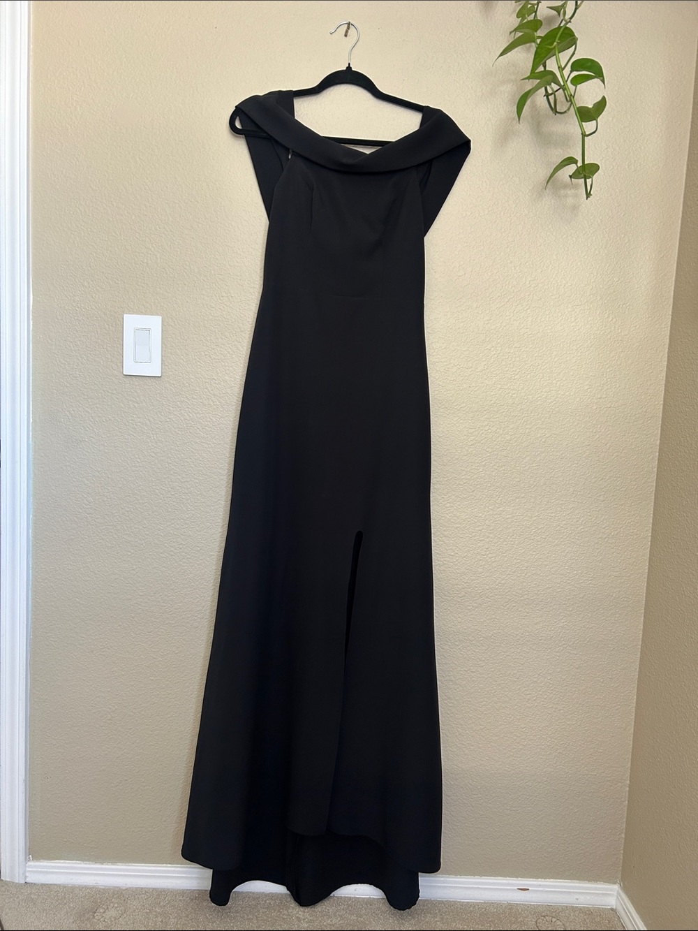 NWT Elegant Black Off-Shoulder Evening Dress